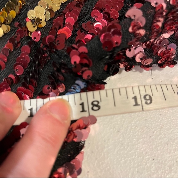 ALCOOLIQUE Sequin Mini Dress Multicolor Rainbow Size 12 Holiday Cocktail Party - Picture 14 of 16